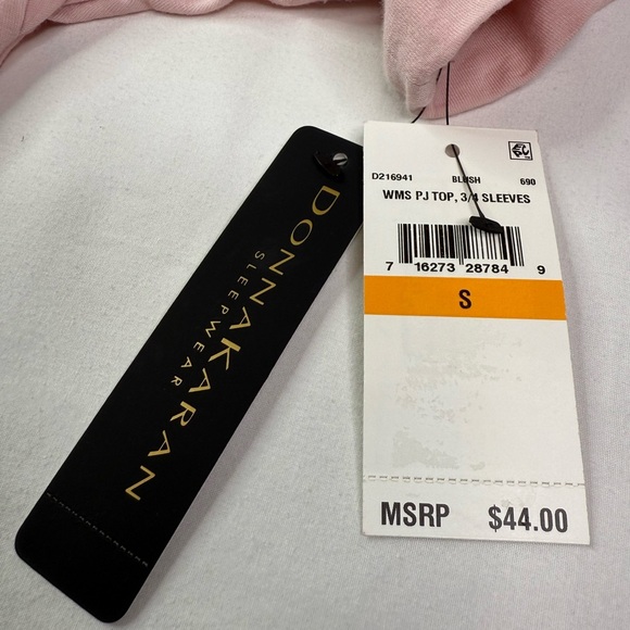 NWT Donna Karan Sleepwear Pink Split Back Top Size Small - Picture 4 of 8